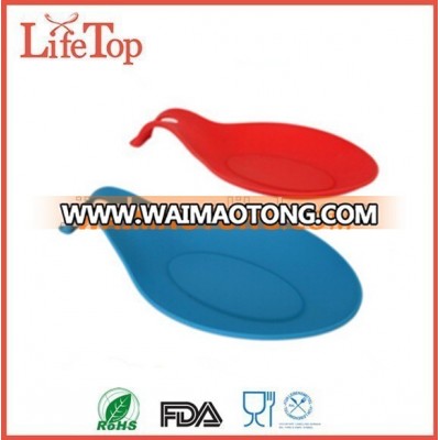 Set 2 Blue & Red Extra Large Silicone Spoon Rest Kitchen Holder